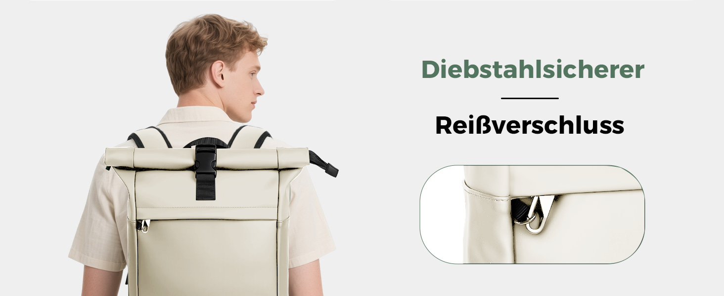 Водонепроникний рюкзак для ноутбука Rolltop 18-25Л, білий (30x13x48 см)