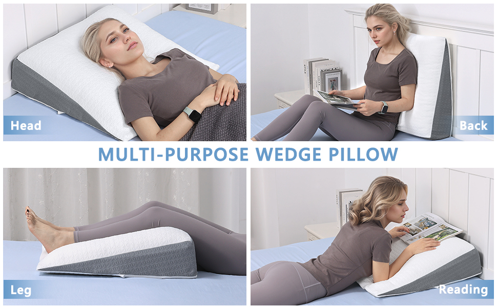 Подушка для ніг Havargo з піною з пам'яті, для підтримки ніг, знімний чохол, двошарова подушка для ніг, для сну з піднятими ногами