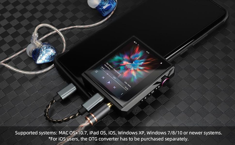 Портативний Hi-Res музичний плеєр AP80 PRO-X з Bluetooth, MQA, двома ESS9219C DAC, підтримкою MQA 8X, LDAC, apt-X, AAC, USB DAC, DSD256, HiBy Link, симетричний вихід