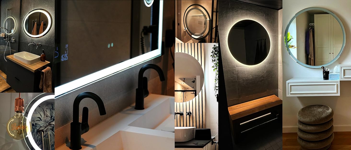 Дзеркало для ванної кімнати з підсвічуванням FORAM 120x70 см - без рами, на замовлення, сучасний дизайн