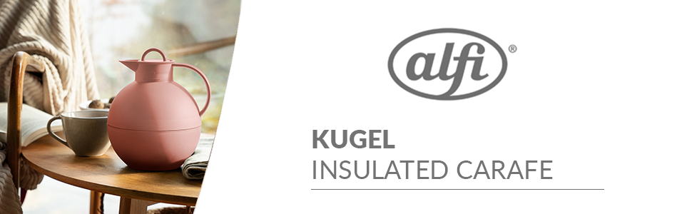 Термос Alfi Kugel 0.94л, 940 мл, Ash Rose - термоізоляційна керамічна колба, поворотний замок, дизайнерський, BPA-free