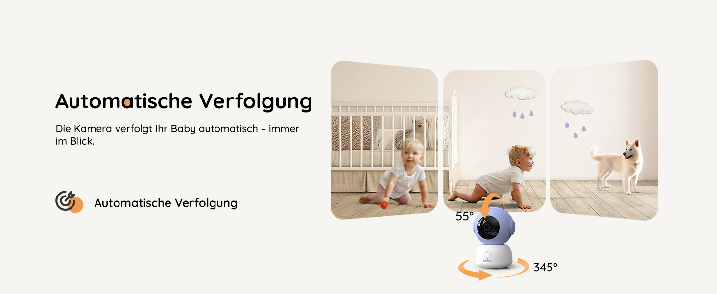 Відеоняня BOIFUN 2K/3MP з камерою Wi-Fi, нічним баченням, 5