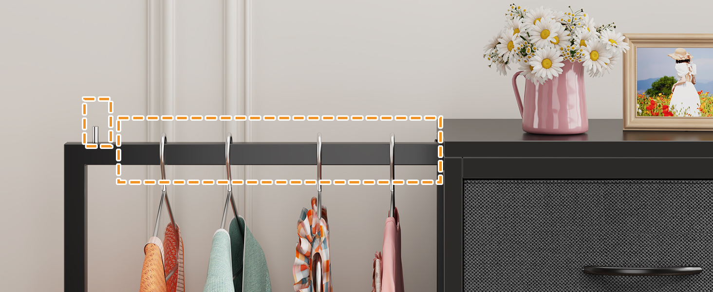 Комод 111 см з 4 висувними ящиками з тканини, шафа для одягу, комод для спальні, вітальні, передпокою, сірий (30T x 76.5B x 111H см)