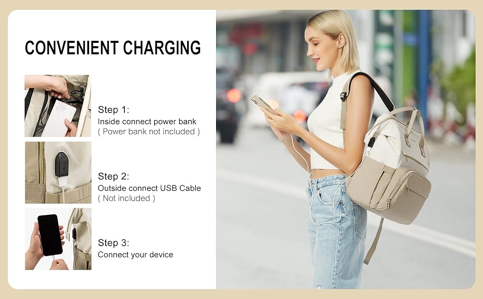 Рюкзак для ноутбука LOVEVOOK для жінок, великий шкільний рюкзак для підлітків, рюкзак ручної поклажі, водонепроникний дизайн, дихаючі плечові ремені, для університету, школи та подорожей, бежево-сірий (17 дюймів, B- Beige Khaki)