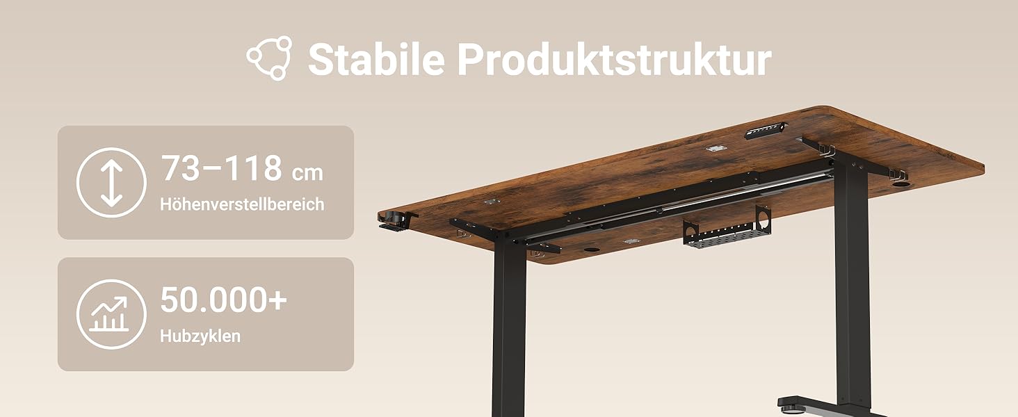 Регульований стіл з USB-C зарядкою 140 x 60 см, функція пам'яті. Стабільний електричний стіл, стоп-стіл, регульований комп'ютерний стіл (Колір: Коричневий, Розмір: 200 x 80 см)