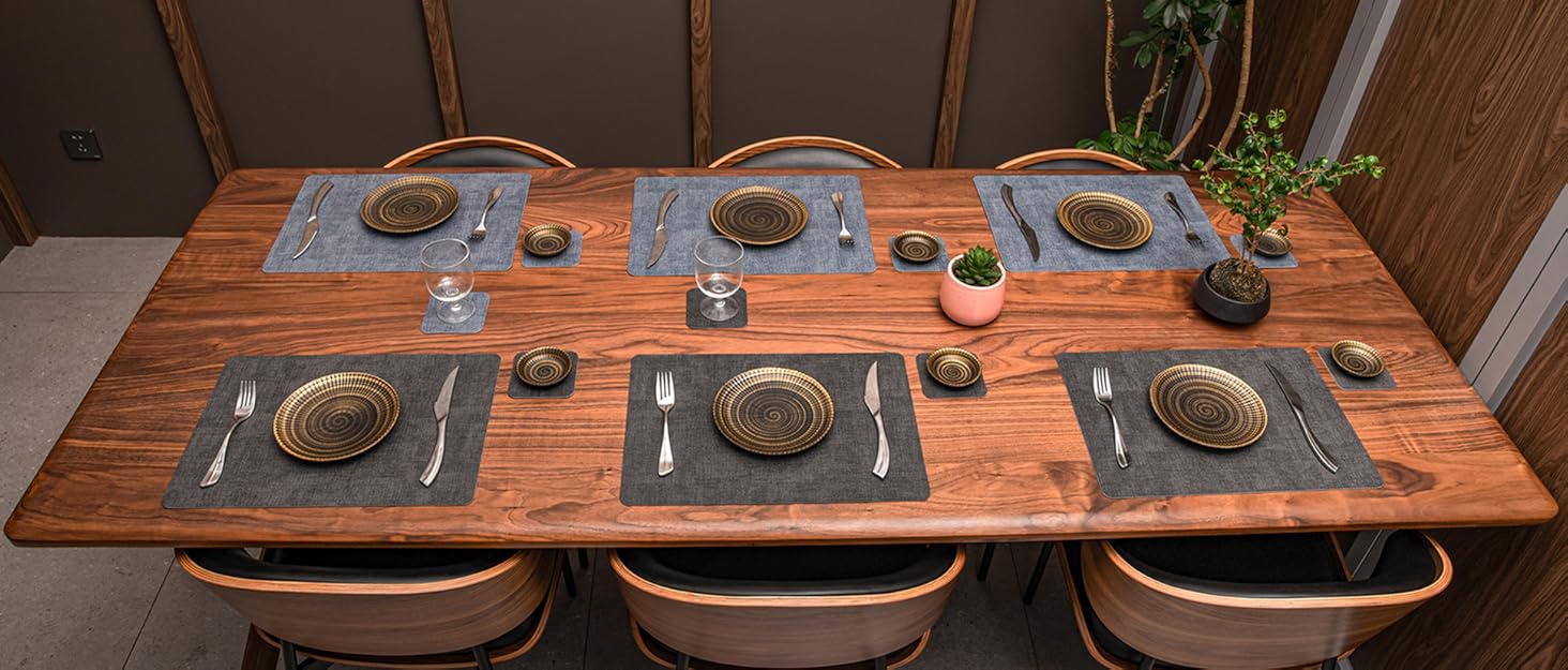 Набір підставок під гаряче YIHELU, 6 шт., штучна шкіра, зелений м'ятний/кремовий, миючіся, антиковзні