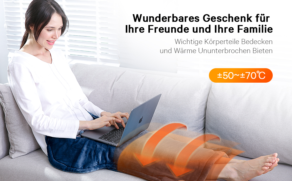 Електричний нагрівальний килимок для спини, шиї та плечей 60 x 85 см, 4 температурні режими, з автовимкненням та захистом від перегріву, можна прати в машині (Блакитний)
