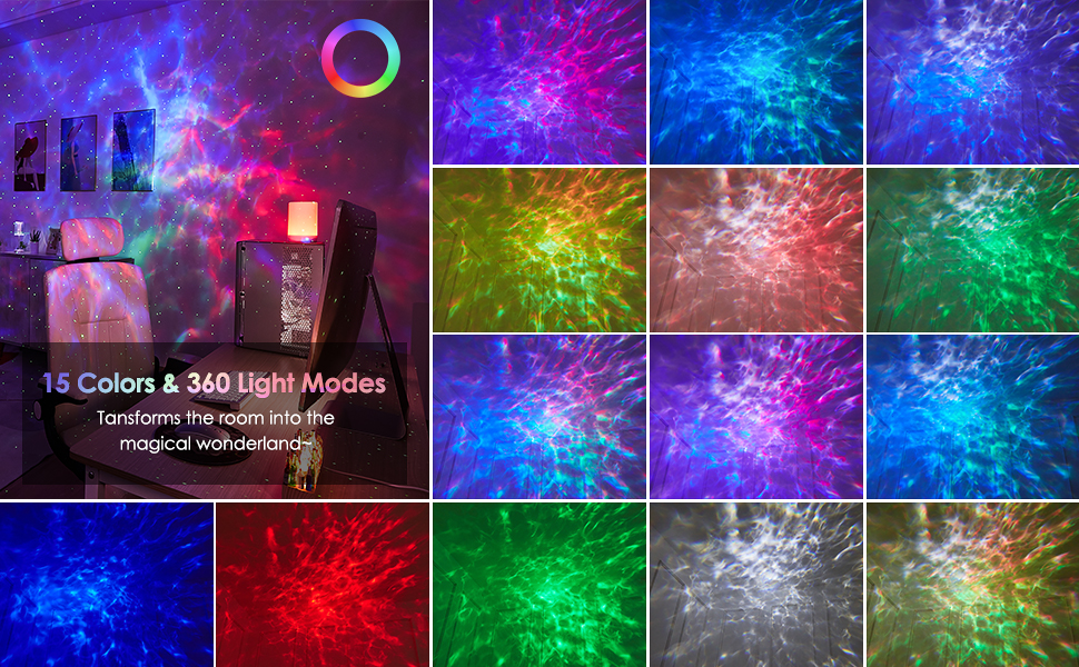 Проектор зоряного неба Sternenhimmel з Bluetooth, нічник для дітей та дорослих, 300 режимів, градієнтне освітлення (Сірий)