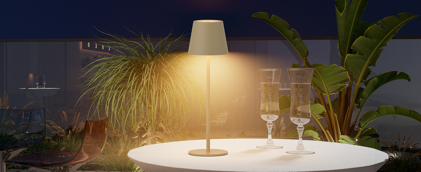 LED настільна лампа K-Bright 2 шт. з регулюванням яскравості, акумуляторна, бездротова, 3000K/4000K/6000K, USB-C, IP54, хакі, 2 шт.