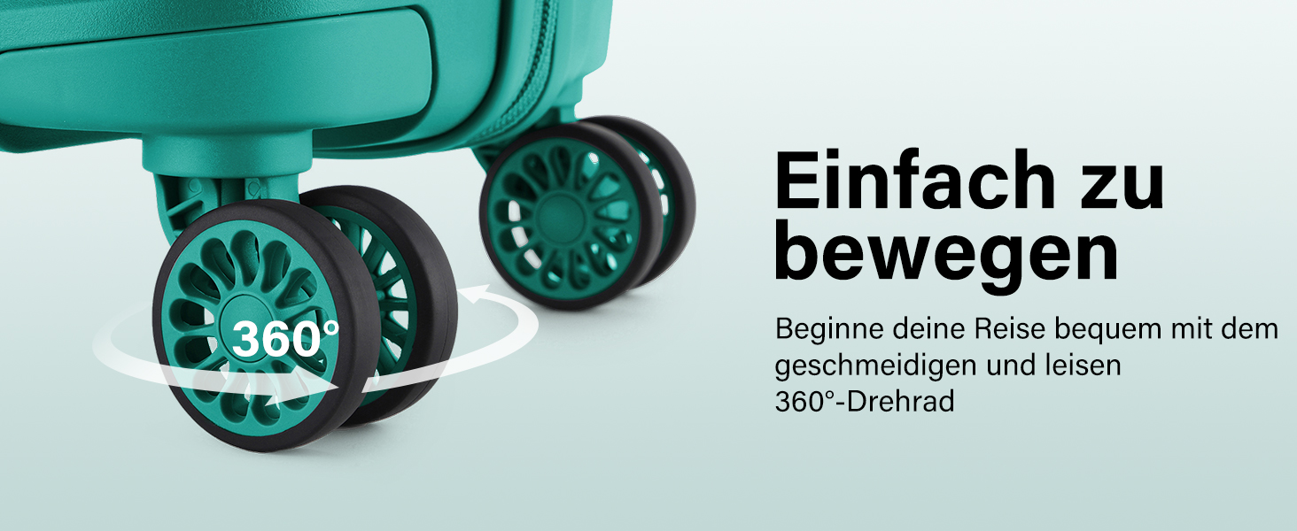 KONO Чемодан середнього розміру 65см з поліпропілену з TSA замком, 65x46x26.5см (Зелений)