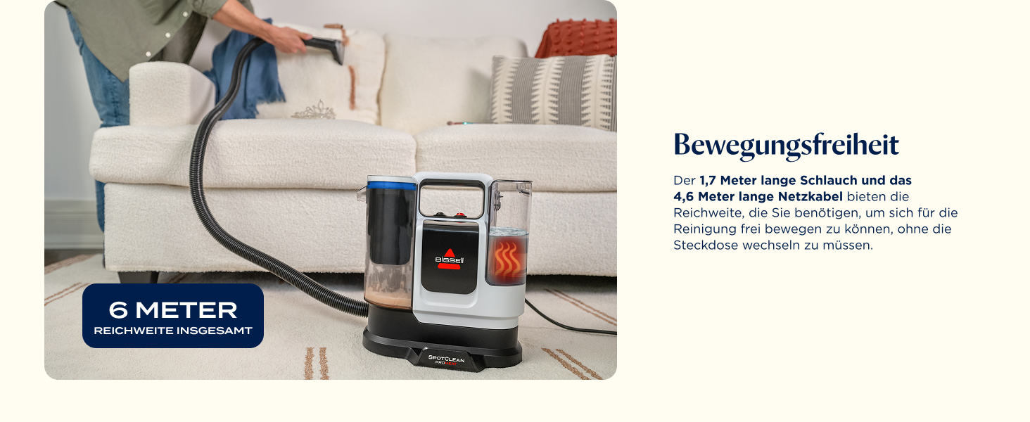 BISSELL SpotClean ProHeat Advanced - професійний мийник килимів та м'яких меблів, 1125W, з кабелем, 3924N