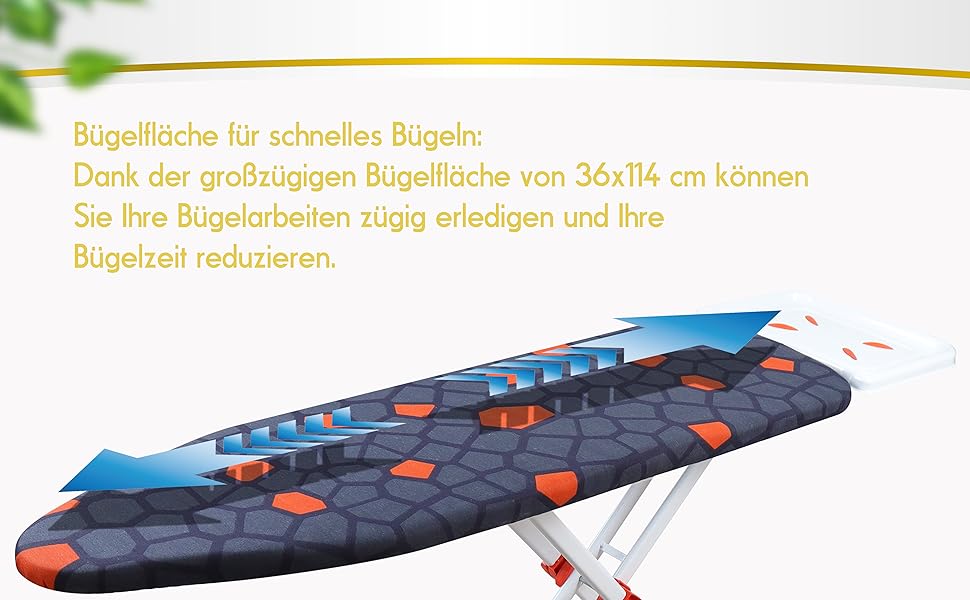 Прасувальна дошка DEVEÇİOĞLU 50-80см з чохлом 36x114см для парогенераторів, складна | Прасувальна дошка Mm480