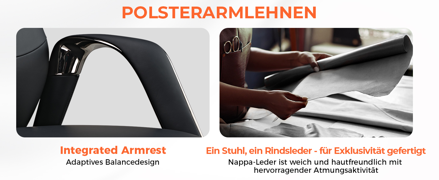 Крісло офісне EUREKA ERGONOMIC з шкіри, чорне: регульоване, ергономічне, для офісу та дому