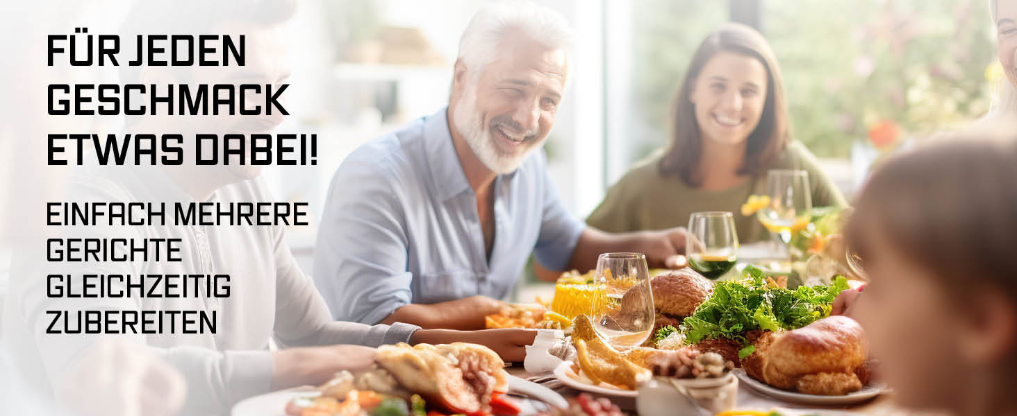 Фритюрниця повітряна Gourmetmaxx FryUp з вертикальною подвійною камерою, 10 літрів (2x5л), сенсорний дисплей