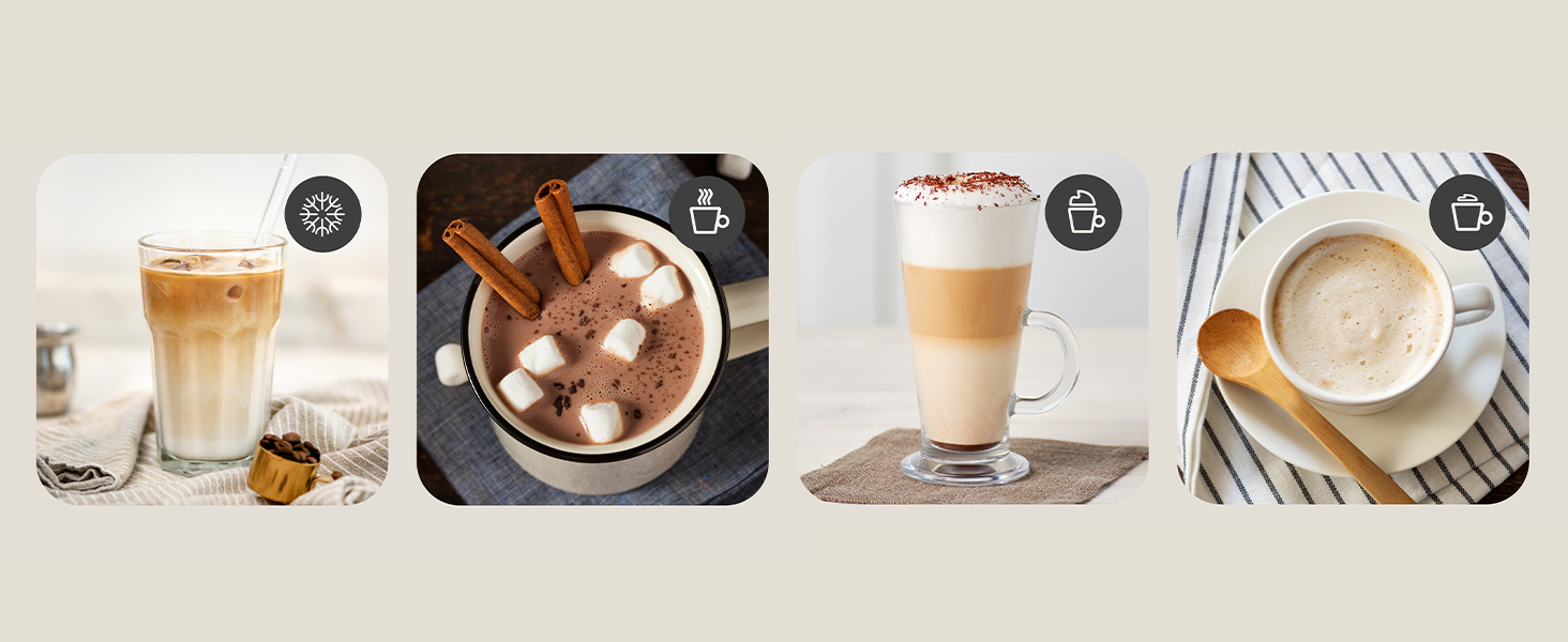 Електричний спінювач молока ZEEGMA MILKEE, 500 Вт, 650 мл, для капучино, лате, какао, антипригарне покриття, сенсорне керування (Чорний)