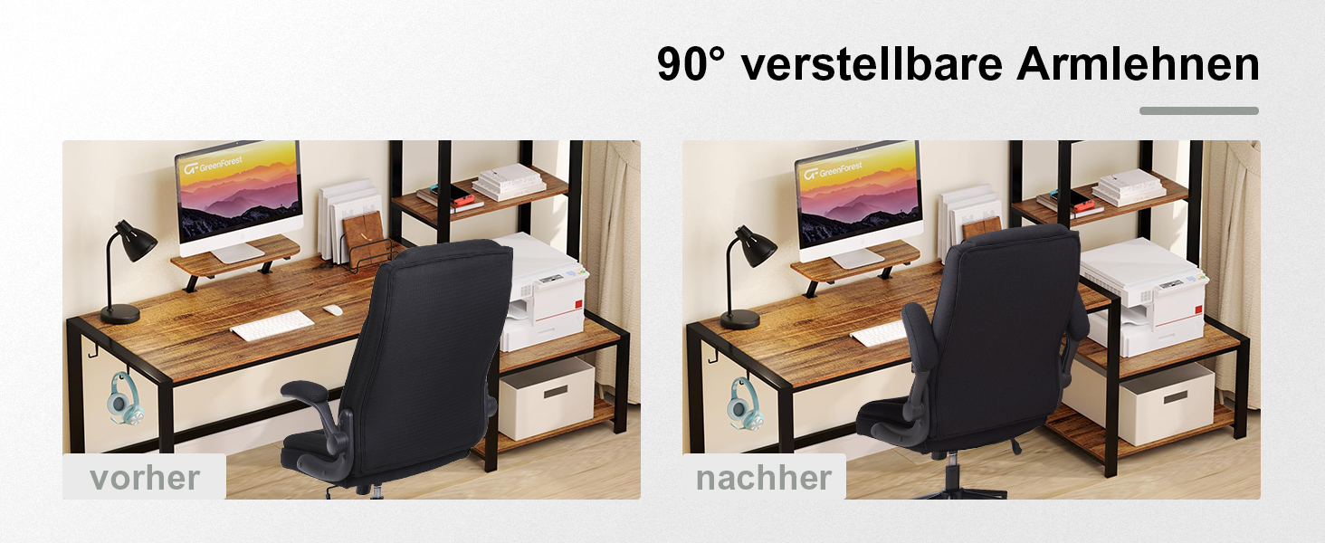 Офісний крісло Flysky з високою спинкою, регульованою висотою та підголівником, чорне. Ергономічне крісло для офісу, чорний.