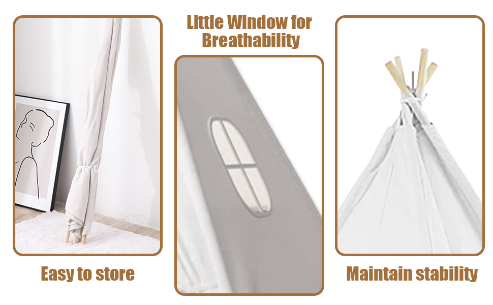 Дитячий намет-типі для гри, намет-типі для дітей з вікном, індіанський намет-типі для дому та вулиці, ігровий будиночок