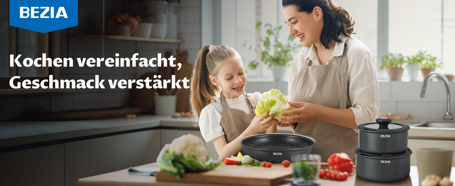 Набір антипригарних сковорідок BEZIA з знімними ручками, для всіх типів плит, з антипригарним покриттям, можна мити в посудомийній машині та використовувати в духовці, без PFAS, чорний