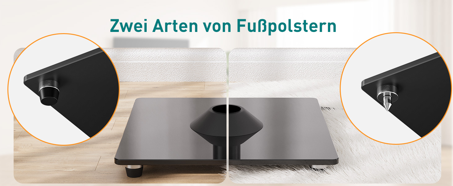 Підставка для колонки Sonos Era 300 ELIVED, підлоговий стійка зі скляною основою, висота 80.7 см, чорна, 1 пара (EV5026)