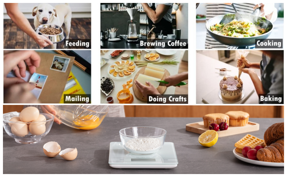 Ваги для кави NUTRI FIT Mini з таймером, USB-C, LED-дисплеєм, 2 кг/0,1 г, чорний (EK9380HR-weiss)