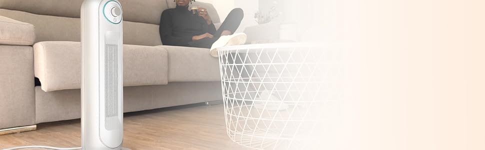 Обігрівач керамічний Cecotec ReadyWarm 10050 Top Ceramic Pro, 2200 Вт, з осциляцією, 3 режими, світло, безпека