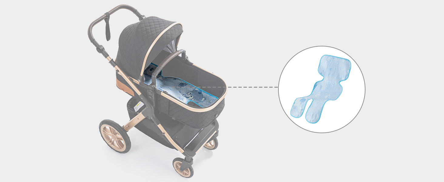 Дитяча коляска Glokid 3 в 1 з реверсивним сидінням, люлькою та автокріслом, з великими колесами, компактно складна, блакитна (LQL XX1)