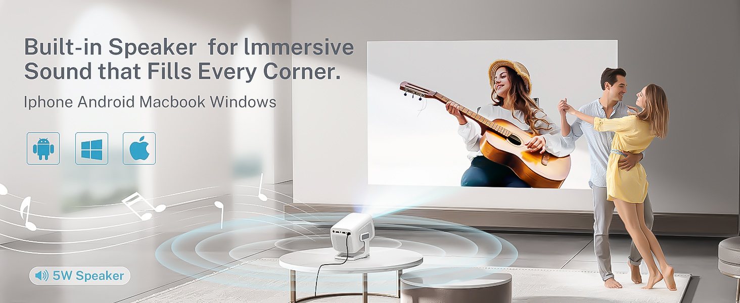 Проектор LYNCAST HY300 Pro: портативний, з Wi-Fi, Bluetooth, Android 11, 1080P/4K, поворотний 180°, для дому та на вулиці