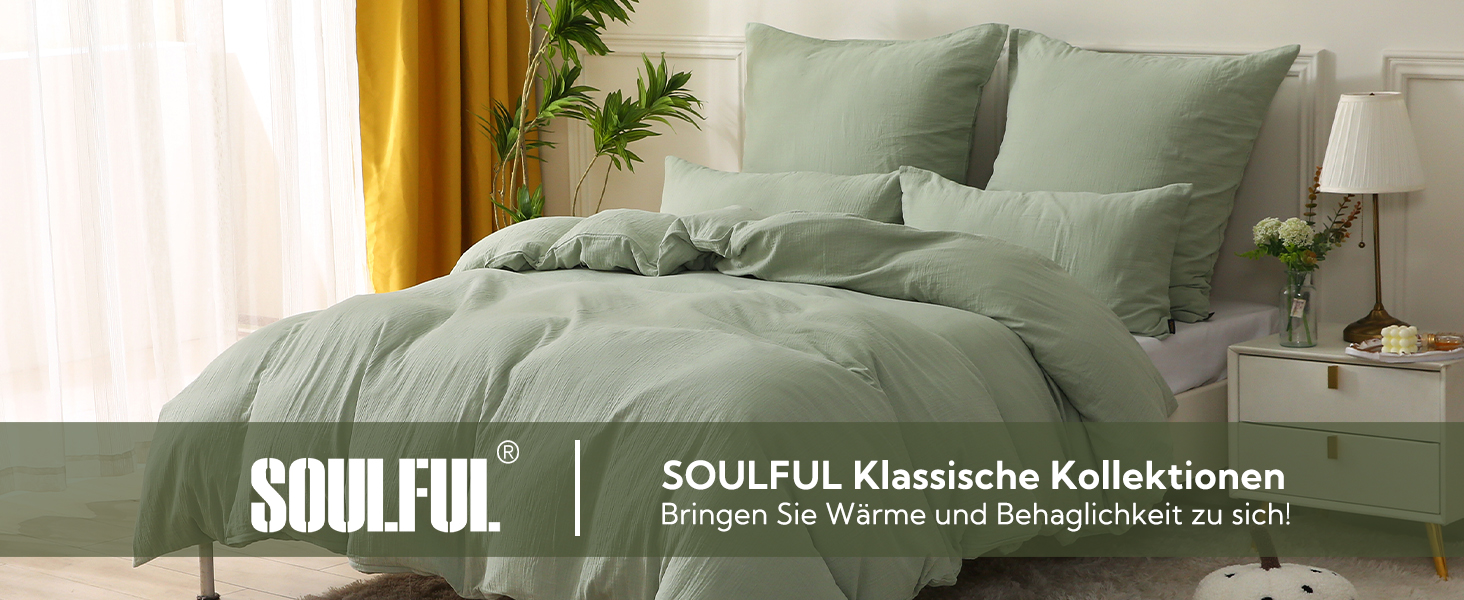 SOULFUL Комплект постільної білизни з мусліну 200x200, бавовна, 3 шт. (1x простирадло 200x200, 2x наволочки 80x80), Органічна білизна, колір лакричник, з блискавкою