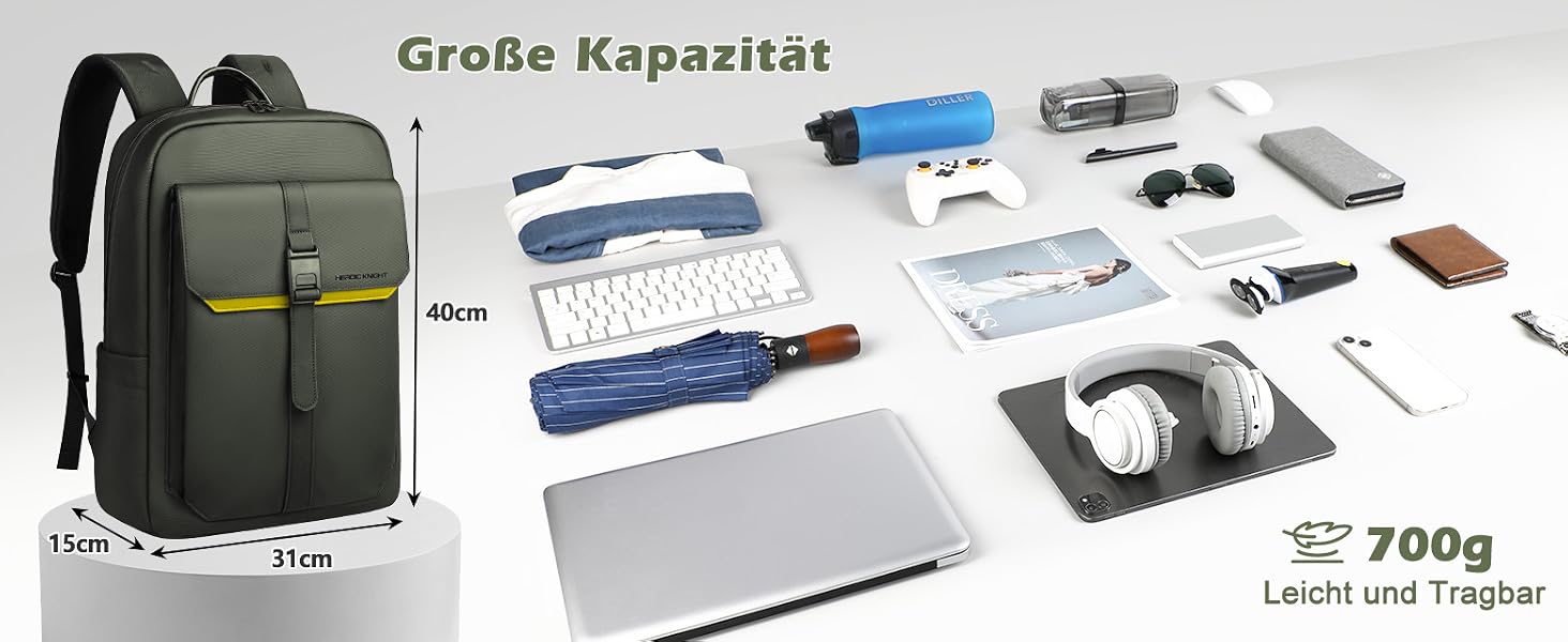 Бізнес-рюкзак для ноутбука 15.6 дюймів hk Business Rucksack, тонкий міський рюкзак для чоловіків та жінок (Зелений)