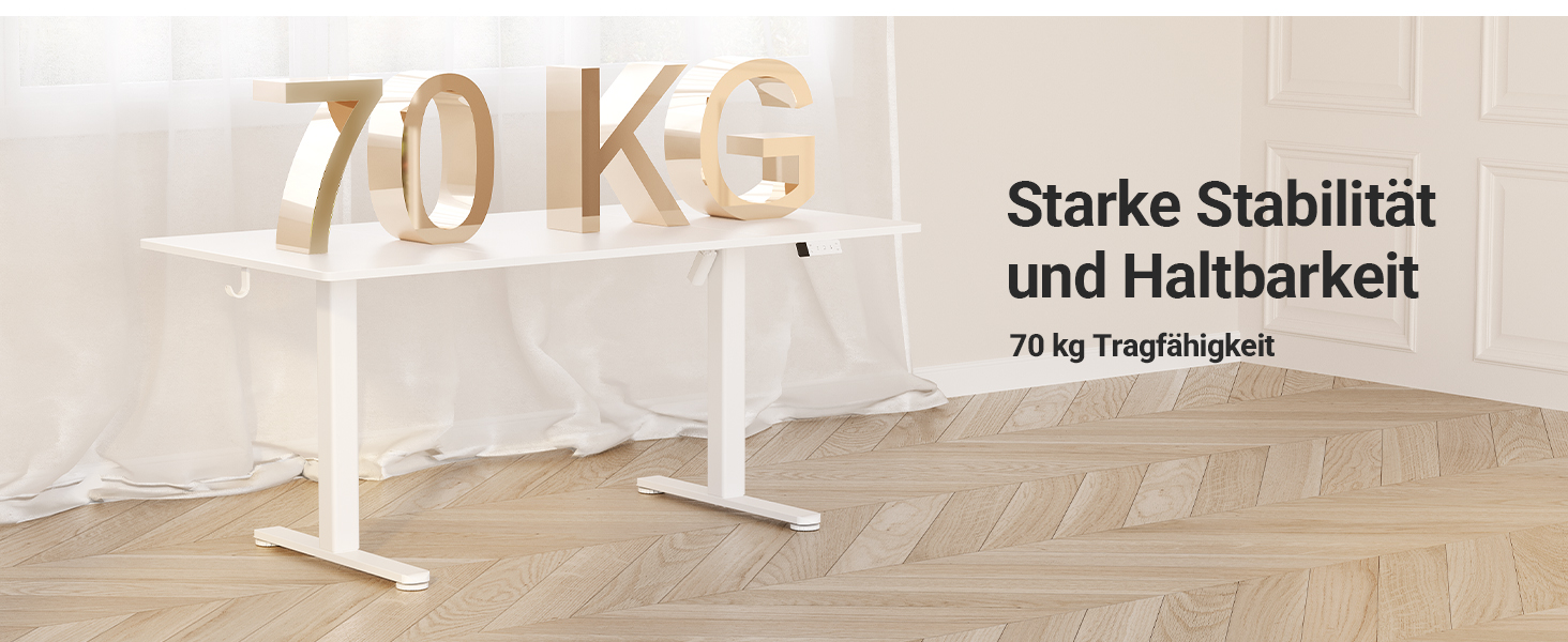 Регульований стіл Claiks 120x60 см: електричний, з пам'яттю, з гачками | Стіл для стоячи та сидячи