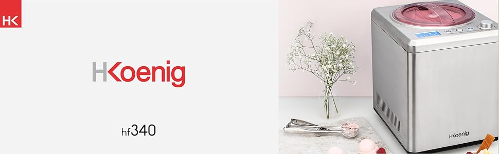 Електрична машина для приготування льоду H.Koenig HF340 - 2 літри, Frozen Joghurt та Sorbet