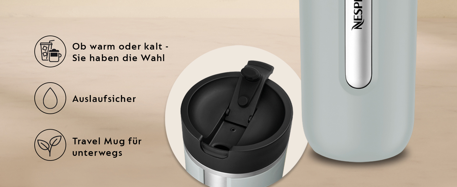 Термокружка Nespresso Travel Mug Small Sage Green 300 мл - Зелений салатний колір, нержавіюча сталь, для кави, чаю, матча, з кришкою, для подорожей