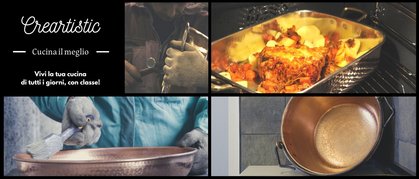 CREARTISTIC Молочник з міді з покриттям, Ø 14 см, ручка з латуні, Made in Italy, ручна робота