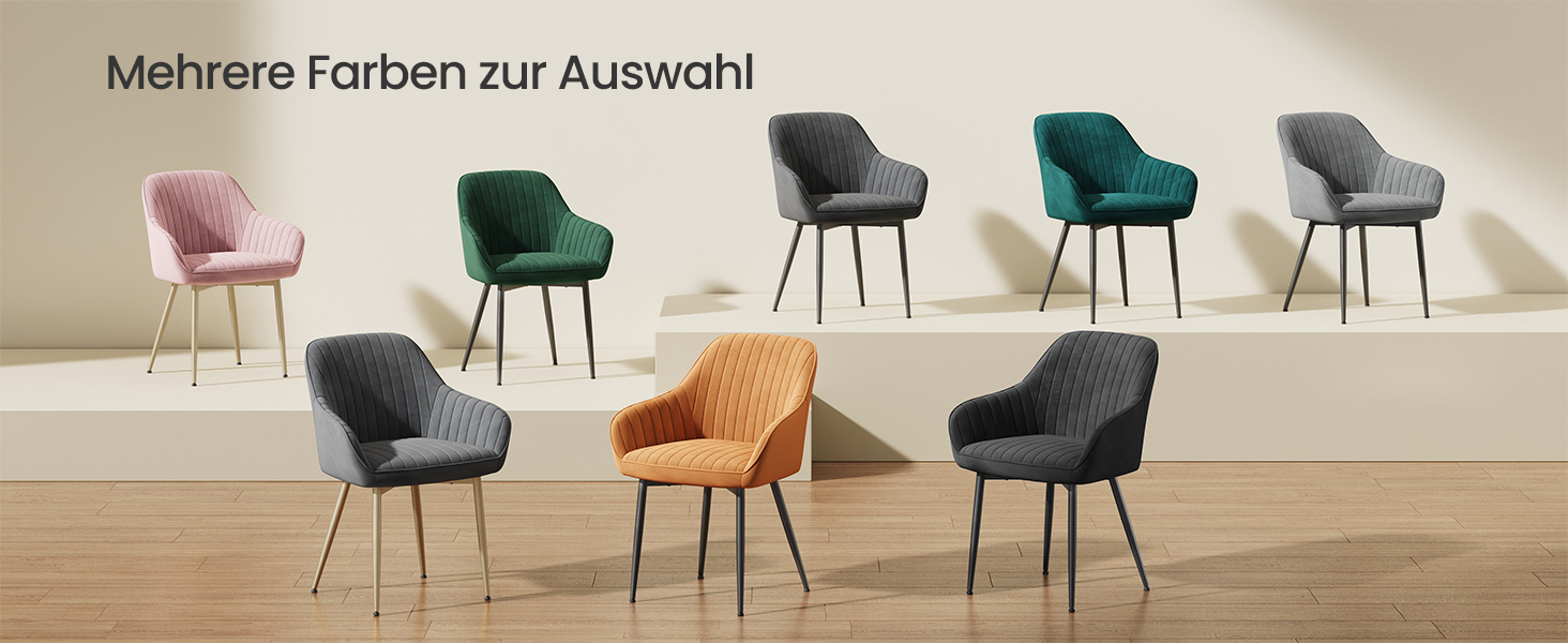 Крісла SONGMICS для їдальні, 2 шт., з м'яким сидінням та підлокітниками, з металевими ніжками, сірі та чорні, до 120 кг, для кухні та їдальні