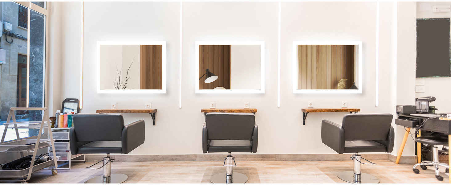 LED дзеркало для ванної кімнати SONNI 60x50 см з підсвічуванням, IP44, вертикальна/горизонтальна установка