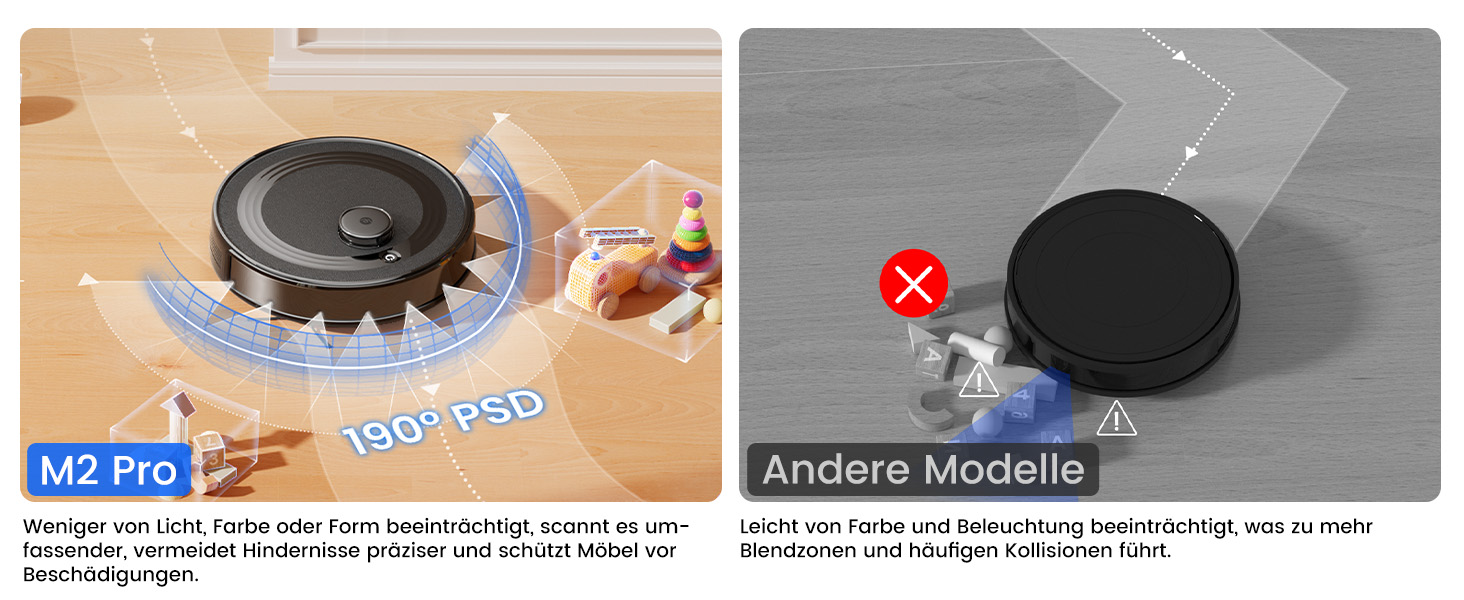 Робот-пилосос LEFANT M2 Pro з вологою тканиною, 5000Pa, лазерна навігація, LiDAR dToF, 150 хв, розпізнавання килимів, керування через додаток/голос, для видалення шерсті тварин, чорний