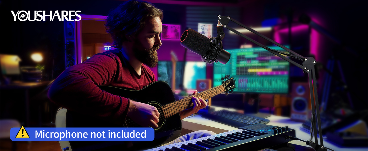 Стійка для мікрофона HyperX QuadCast з поп-фільтром та тримачем YOUSHARES для QuadCast S, Blue Yeti, Razer Seiren Mini V3