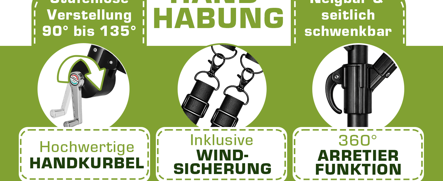 Садова парасолька tillvex Alu 300 см з кобулкою, стійкою та чохлом, антрацит — водонепроникна парасолька-ампел з захистом від UV та вітру, поворотна на 360°