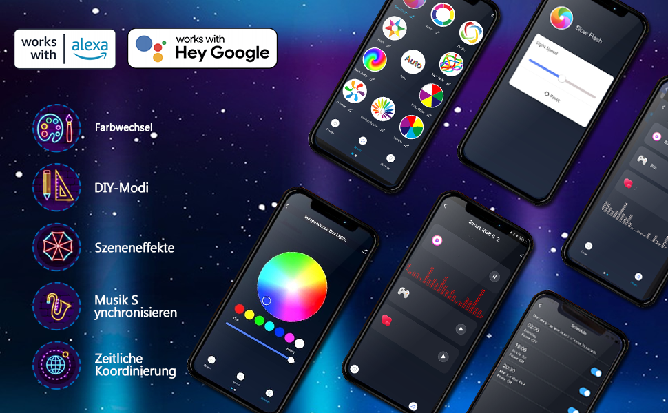 DOTWAYAW Гірлянда світлодіодна святкова 40м 400 LED, керування через додаток, 16 млн кольорів RGB, для прикраси ялинки