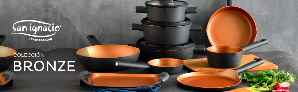 Сковорода San Ignacio Bronze з антипригарним покриттям 28 x 28 x 4,5 см, алюміній, для всіх плит