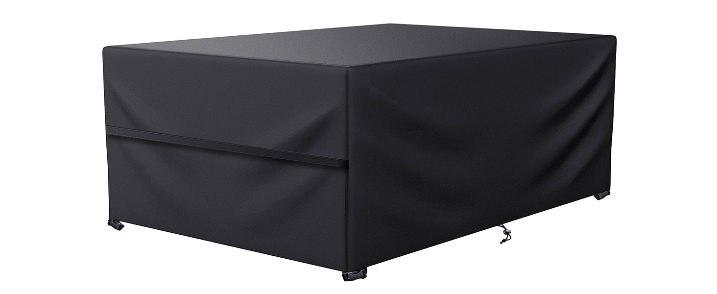 Водонепроникний чохол для садово-патіо меблів 600D Oxford, захист від вітру, пилу, UV-випромінювання (242x162x100 см)