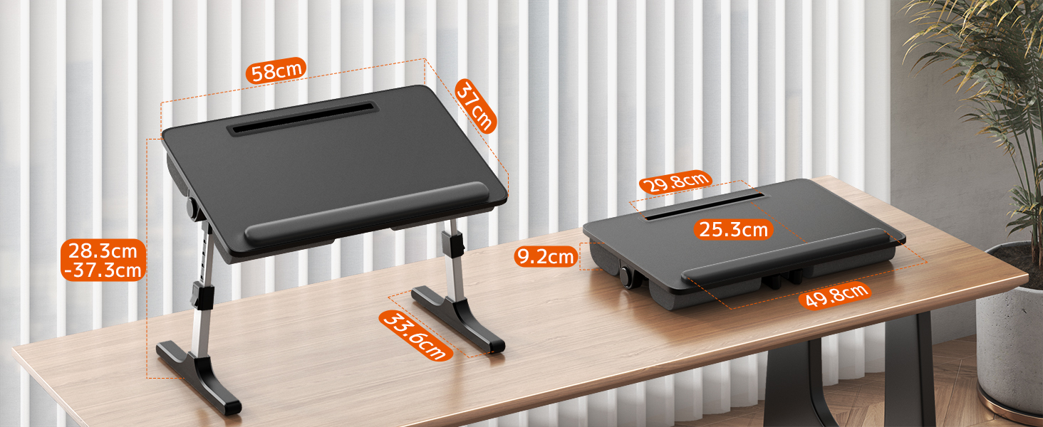 Стіл для ноутбука PUTORSEN - регульована висота та кут нахилу, 58 x 37 см, чорний
