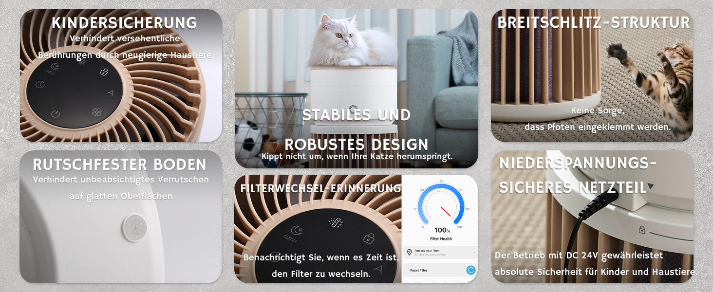 Повітряний очисник Airthereal AGH400 для дому з тваринами: фільтр H13, видаляє шерсть, луску, запах сечі, пил, дим. PM2.5-сенсор, 360° вхід повітря