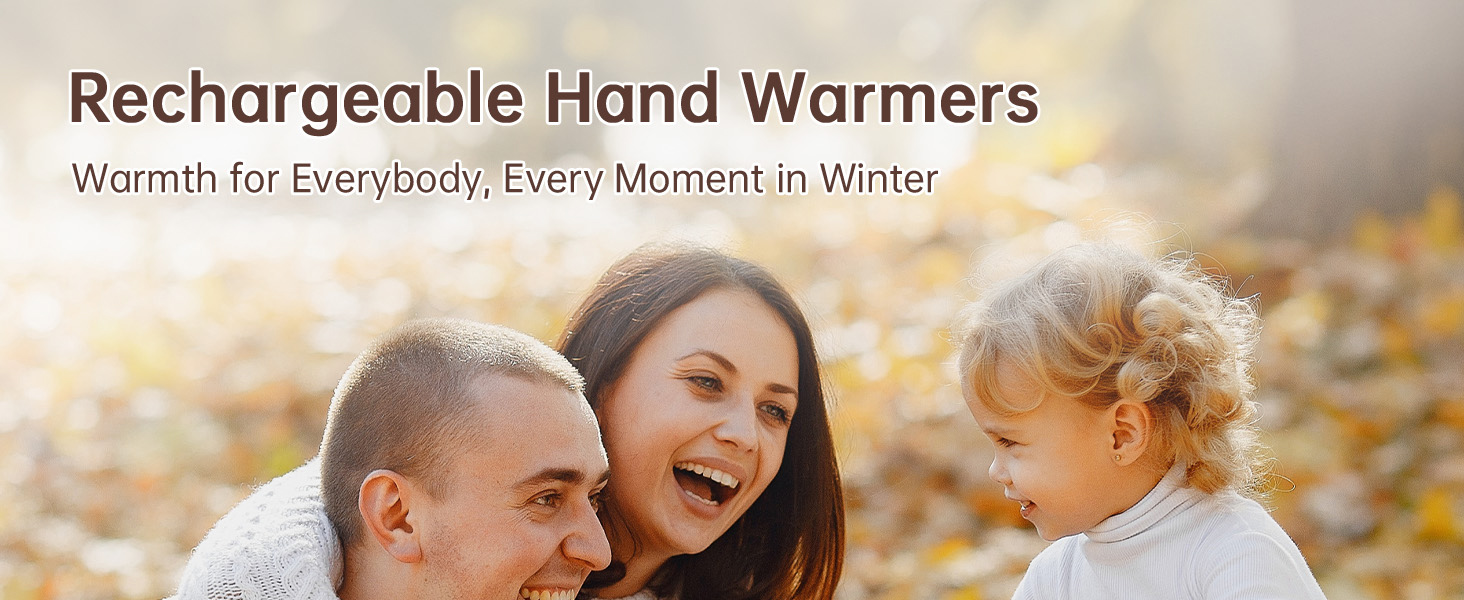 Jonwall Електричні кишенькові грілки для рук (2 шт.), USB-зарядка, 3 режими нагріву, для кемпінгу, гольфу, теплий подарунок (блакитні)