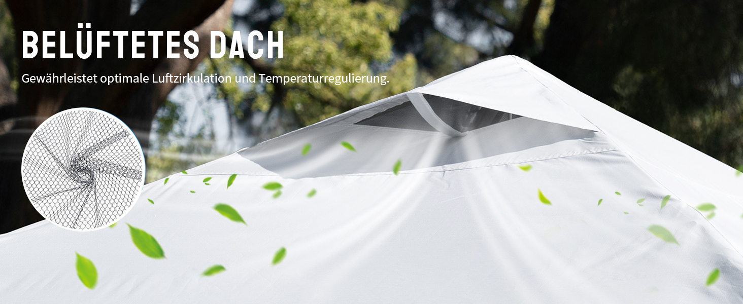 Павільйон CROWN SHADES 3x3: Водостійкий, стабільний, зимостійкий, захист від сонця UV 50+, для кемпінгу, саду та відпочинку. Сірий в клітинку.