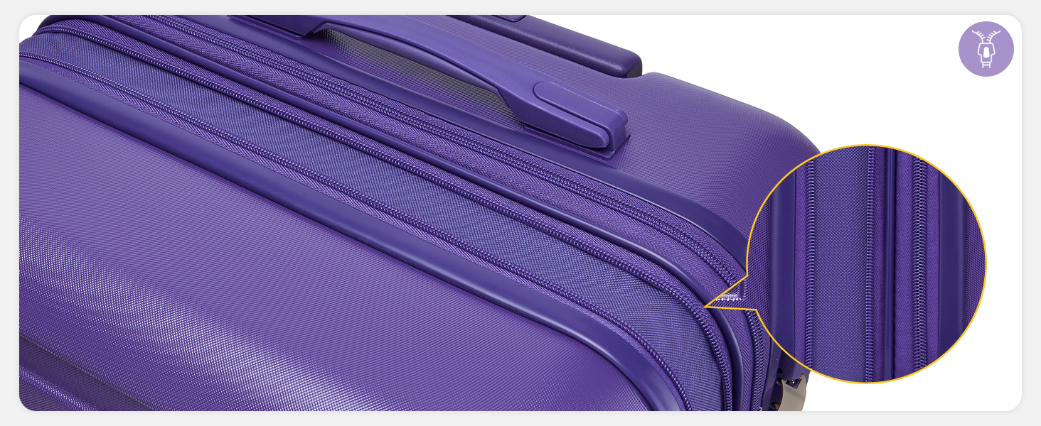 Набір валіз LARVENDER 6 шт. з твердим корпусом, легкий ABS, розширюваний, з TSA-замком, ручна поклажа, з сумкою та косметичкою, білий/коричневий