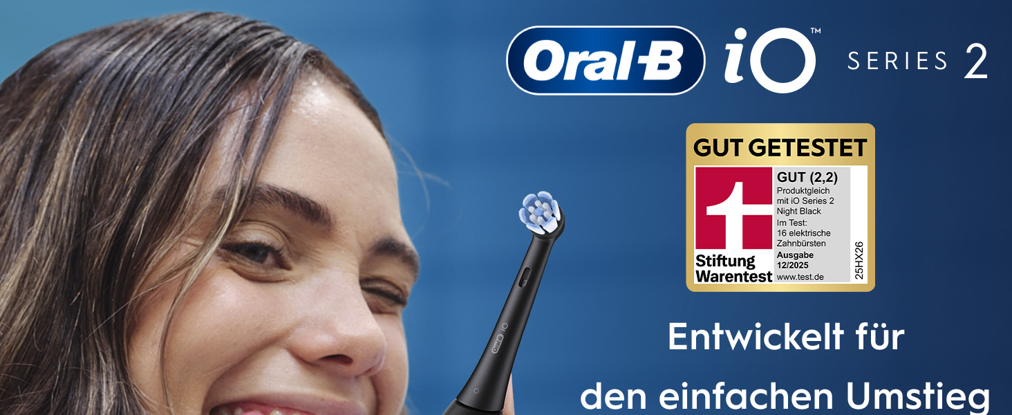 Електрична зубна щітка Oral-B iO Series 2, чорна (набір: 2 щітки Night Black та Calm Pink, 3 насадки, футляр)