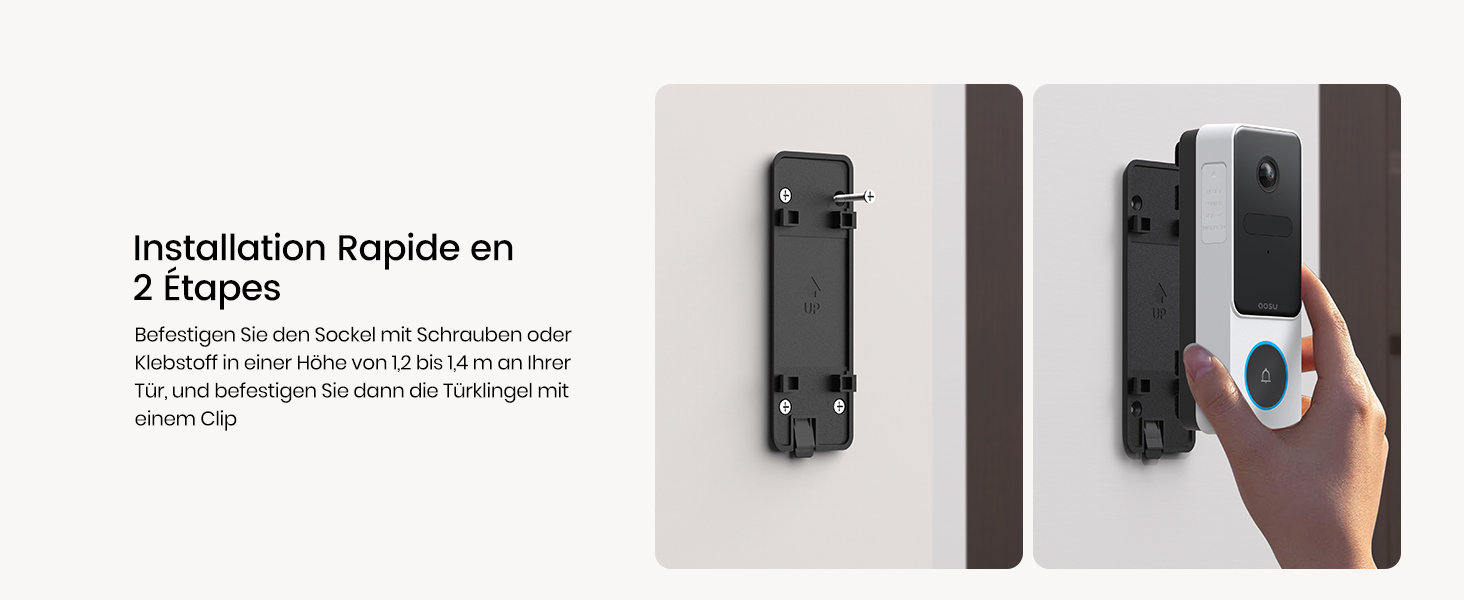 Бездротовий відеодомофон з камерою AOSU 2K HD з PIR-датчиком та детекцією пакунків, сумісний з Alexa