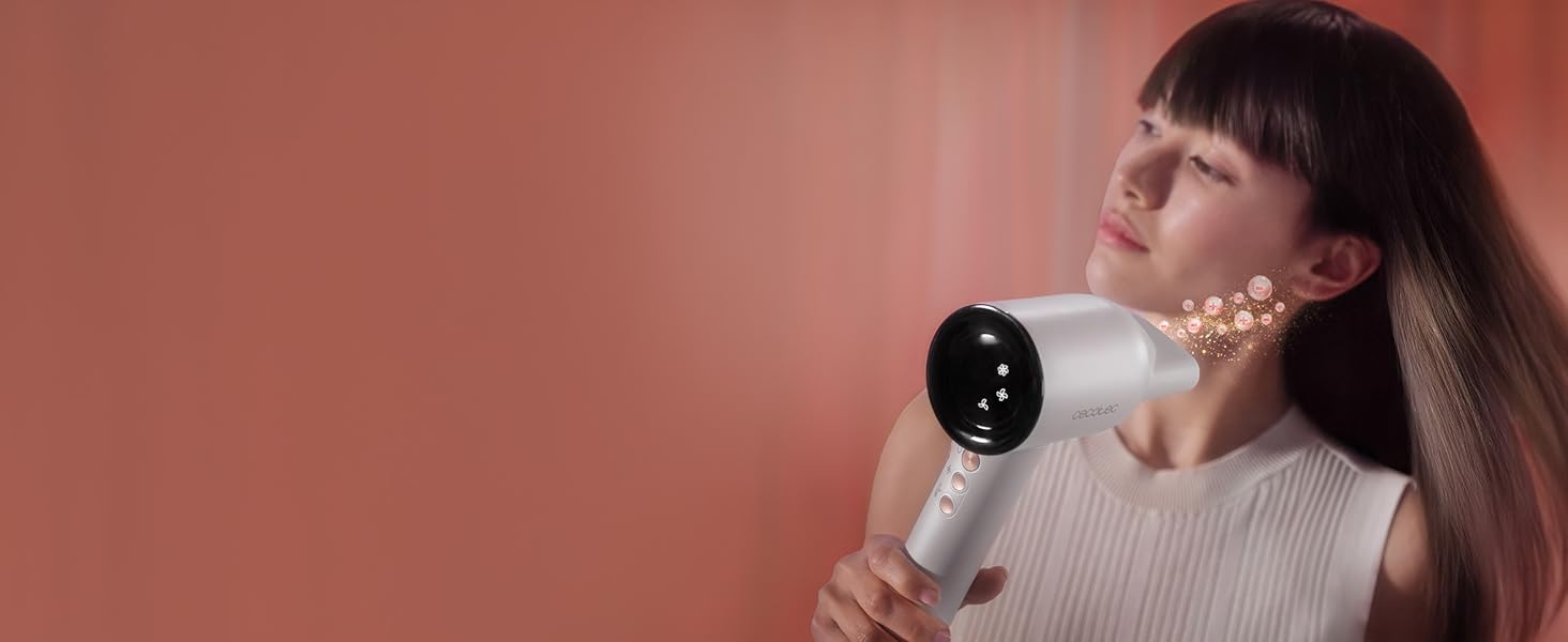 Фен Cecotec DryGlam Waves Champagne з безщітковим мотором та Plasmatechnologie, 1600W, 110000RPM, 4 насадки, Coanda-ефект, цифрова панель, інтелектуальне регулювання температури, функція пам'яті