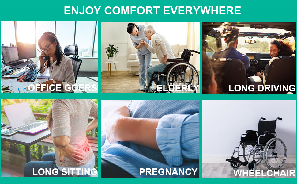 Ортопедична гелева подушка на сидіння для офісного стільця, авто та візка — м'яка, з антиковзаючим чохлом що миється (блакитний, 43x39x4 см)